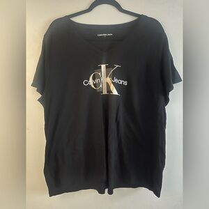 Calvin Klein Jeans Black and Gold Womens Tee Pre❤️